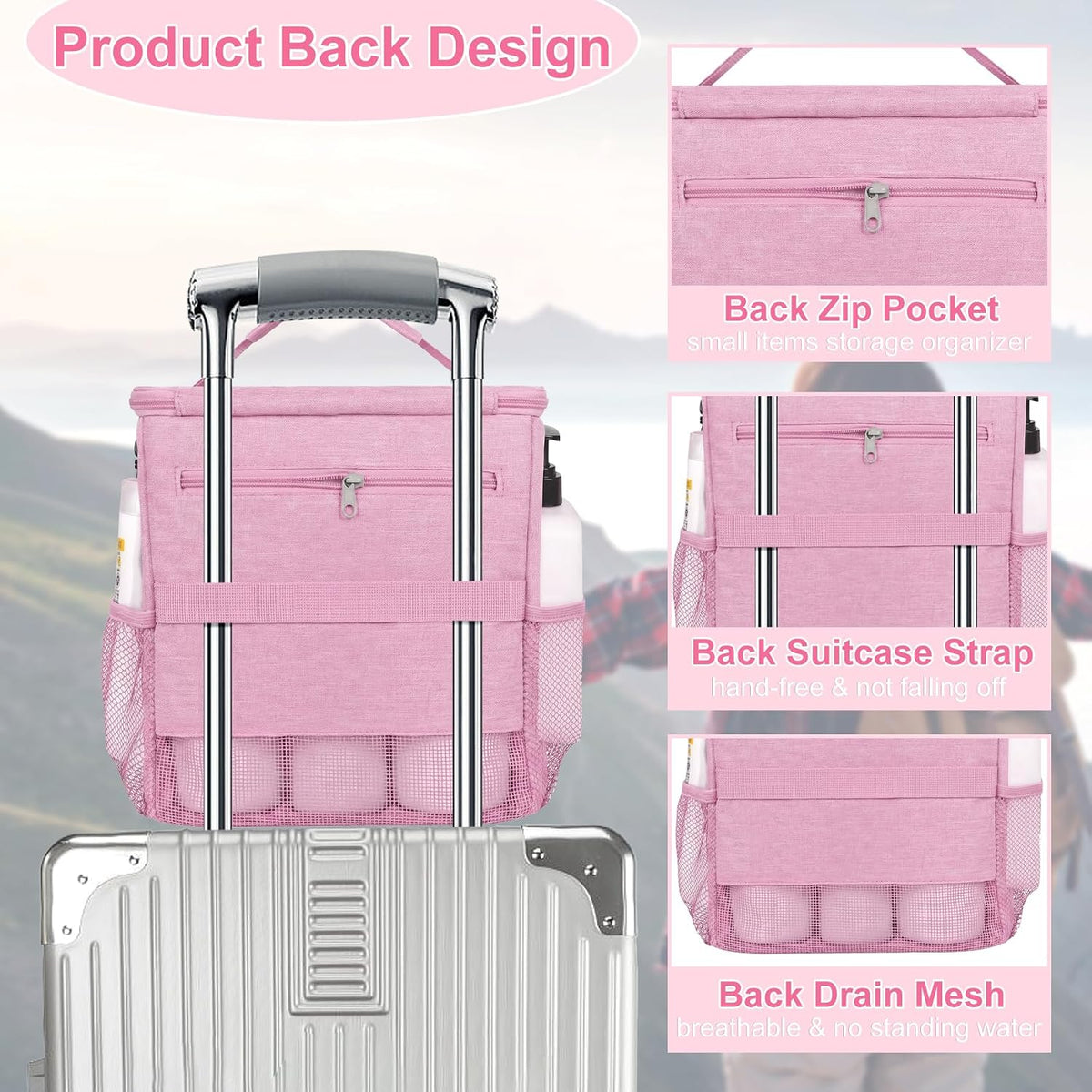 Mesh Shower Caddy Portable for Dorm Room Essentials, Shower Tote Bag