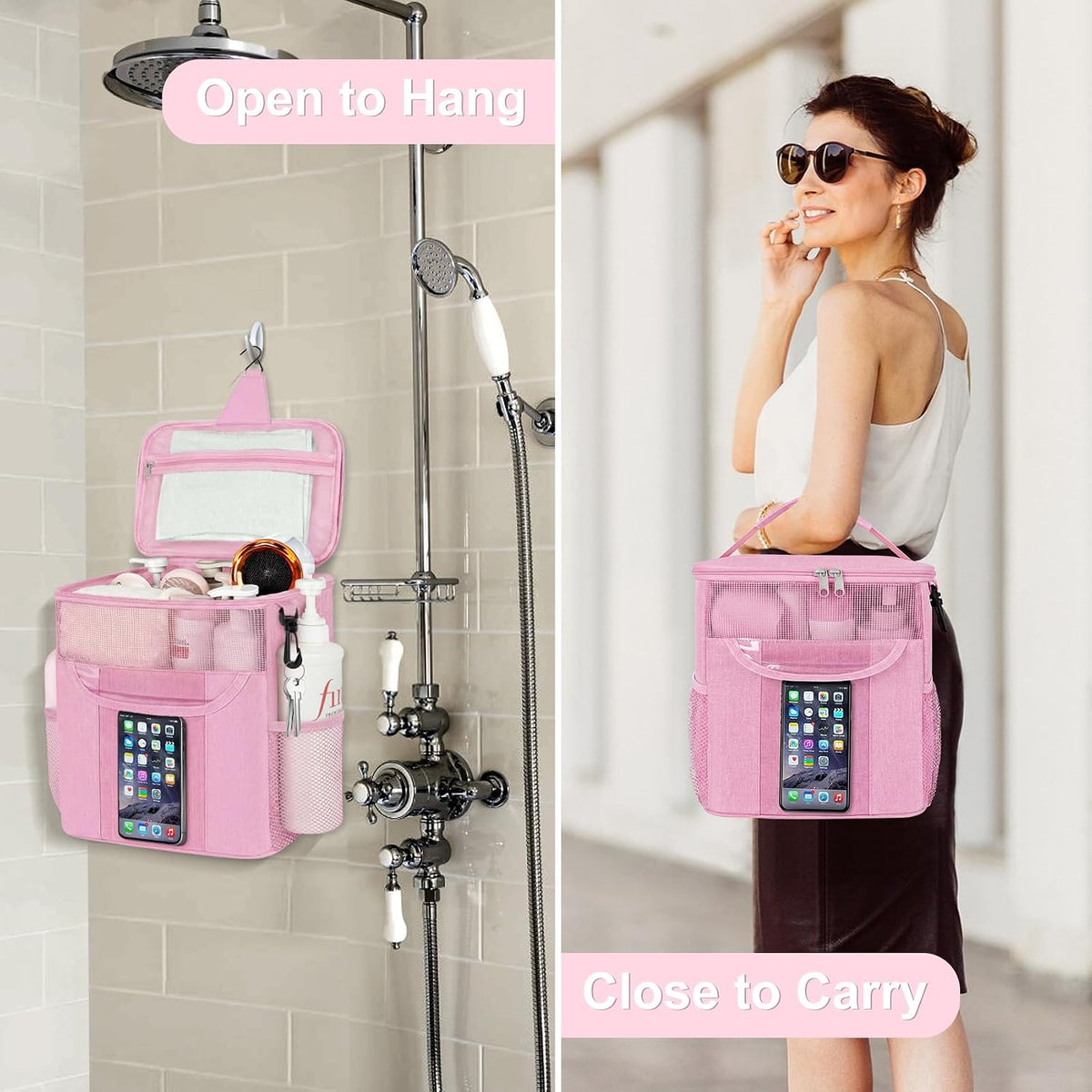 Mesh Shower Caddy Portable for Dorm Room Essentials, Shower Tote Bag