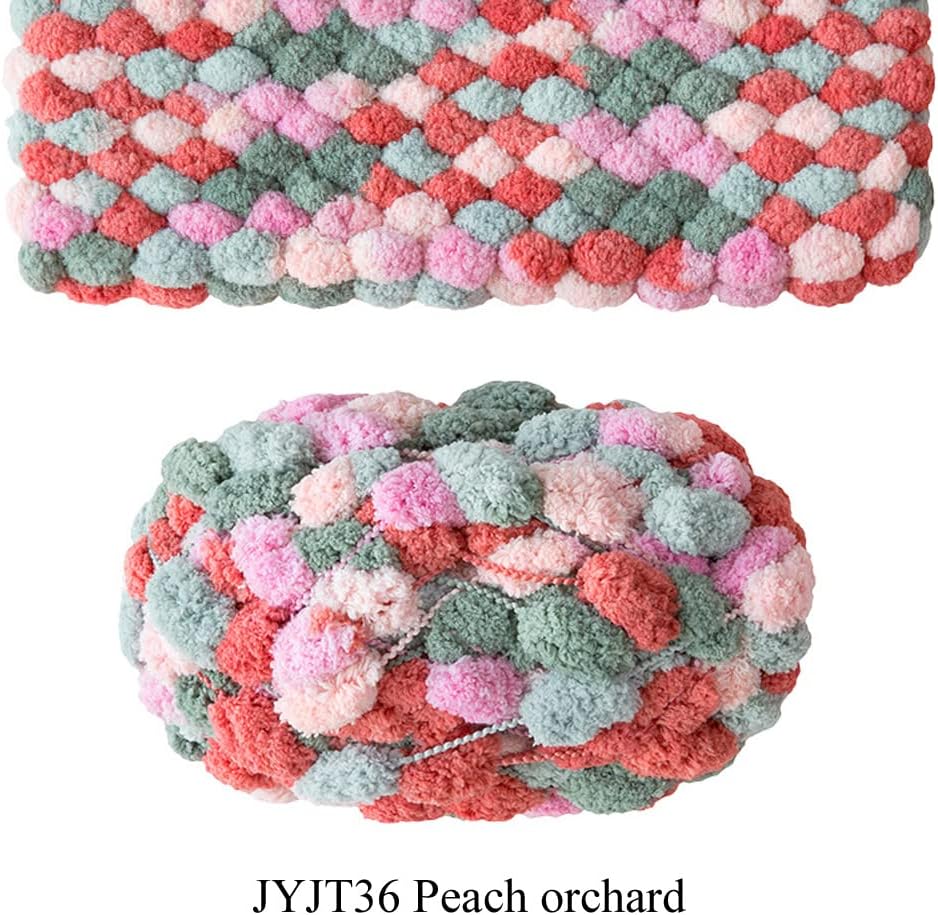 3 Pack Pomp-A-Doodle Yarn,Mixed Color, Used for Car seat Cushion, Baby Blanket and Other DIY Knitting Yarn Craft Projects (Peach Orchard)