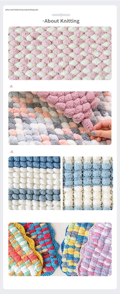 3 Pack Pomp-A-Doodle Yarn,Mixed Color, Used for Car seat Cushion, Baby Blanket and Other DIY Knitting Yarn Craft Projects (Peach Orchard)