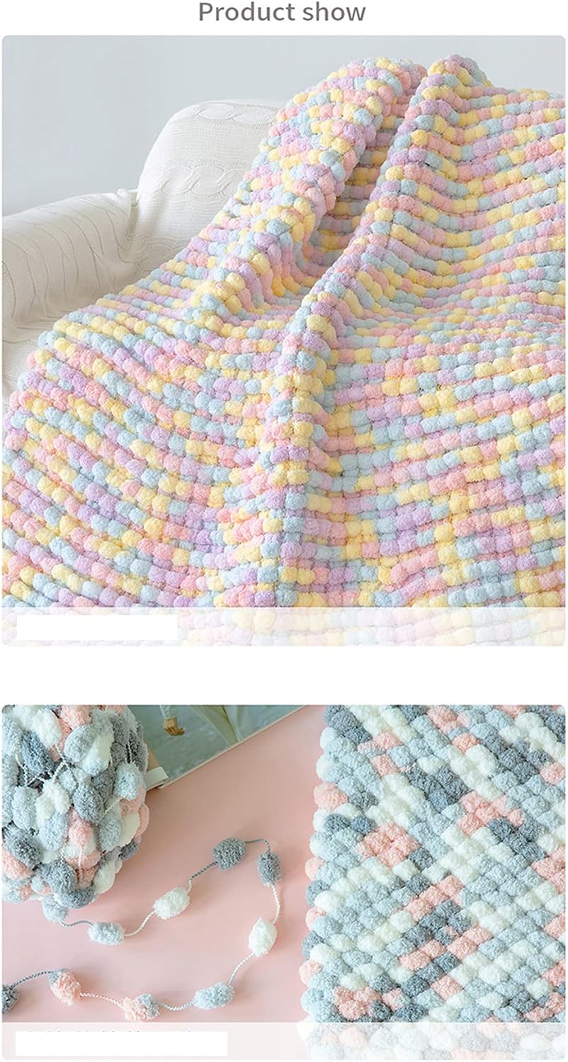 3 Pack Pomp-A-Doodle Yarn,Mixed Color, Used for Car seat Cushion, Baby Blanket and Other DIY Knitting Yarn Craft Projects (Peach Orchard)