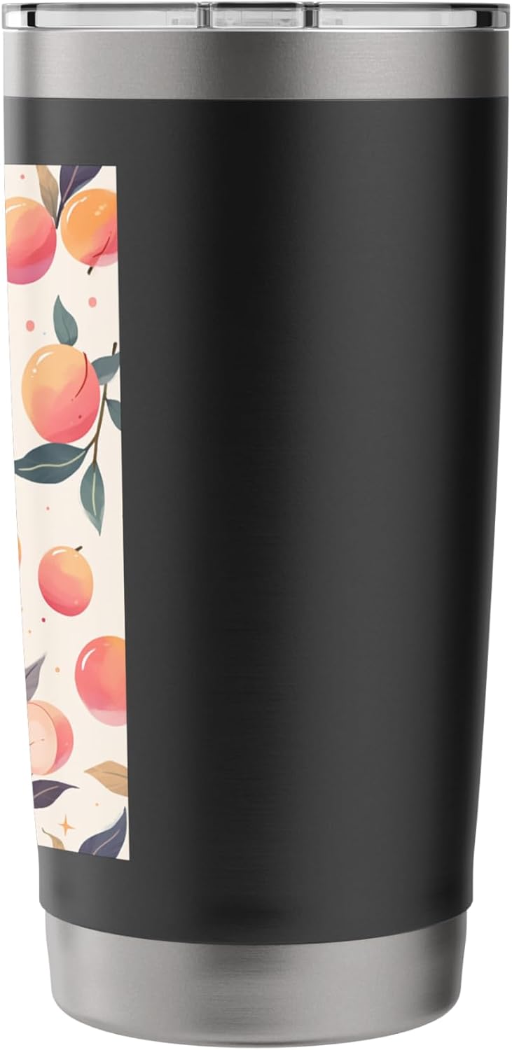 Minimalist Fruit Pattern Art Peach Stainless Steel Insulated Tumbler