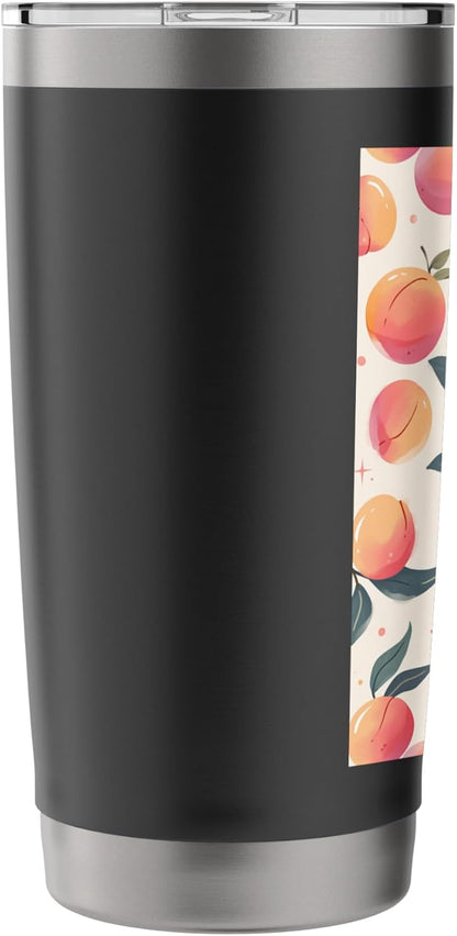 Minimalist Fruit Pattern Art Peach Stainless Steel Insulated Tumbler