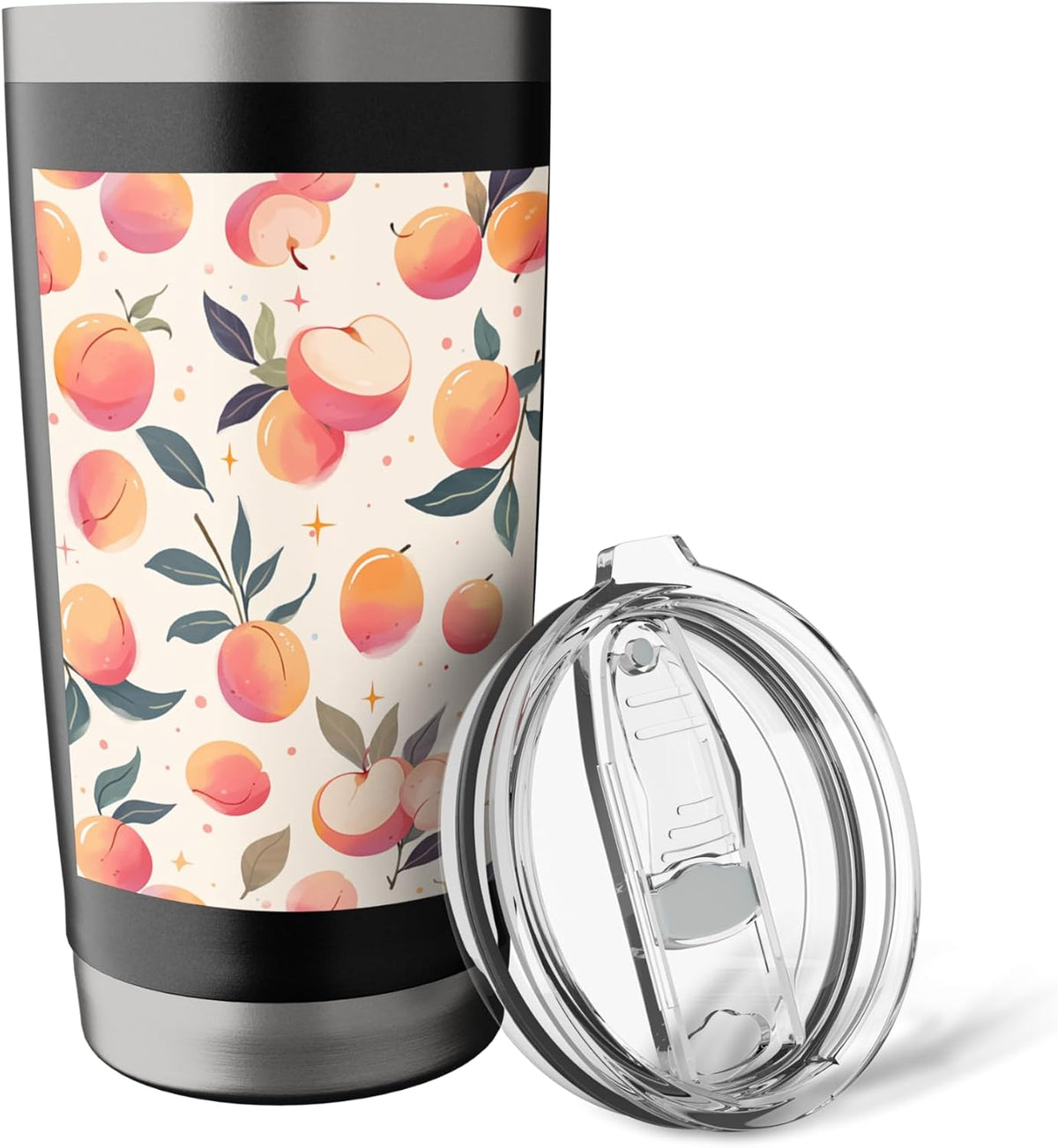 Minimalist Fruit Pattern Art Peach Stainless Steel Insulated Tumbler