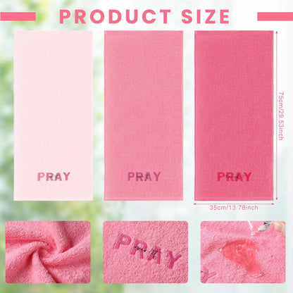 3 Pink Bathroom Towels, Pray on It