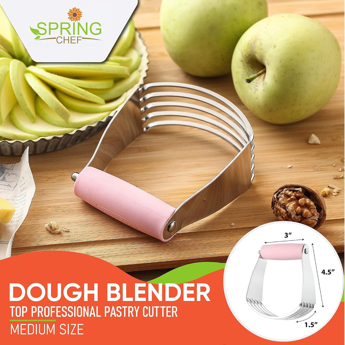 Medium Dough Blender Hand Tool - Pastry Cutter - Pink Lemonade