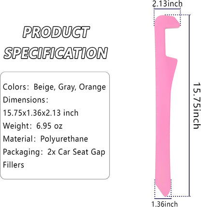 Car Seat Gap Filler 2 Pack,Car Gap Filler Organizer to Impede Items from Dropping,Essential Interior Car Accessories Seat Gap Plug (Pink)
