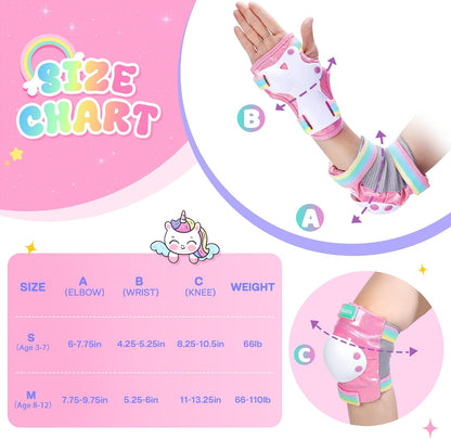 Girls Knee Pads for Kids, Toddler Knee and Elbow Pads Set
