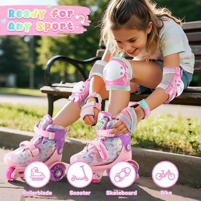 Girls Knee Pads for Kids, Toddler Knee and Elbow Pads Set