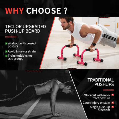 Teclor Push Up Bar, Parallettes Bars For L-sit & Dip, Heavy-Duty No Wobbling Parallel Bars Stand For Handstands, Full Planche, Calisthenics, 9.5in High Workout Stands for Home Fitness Training