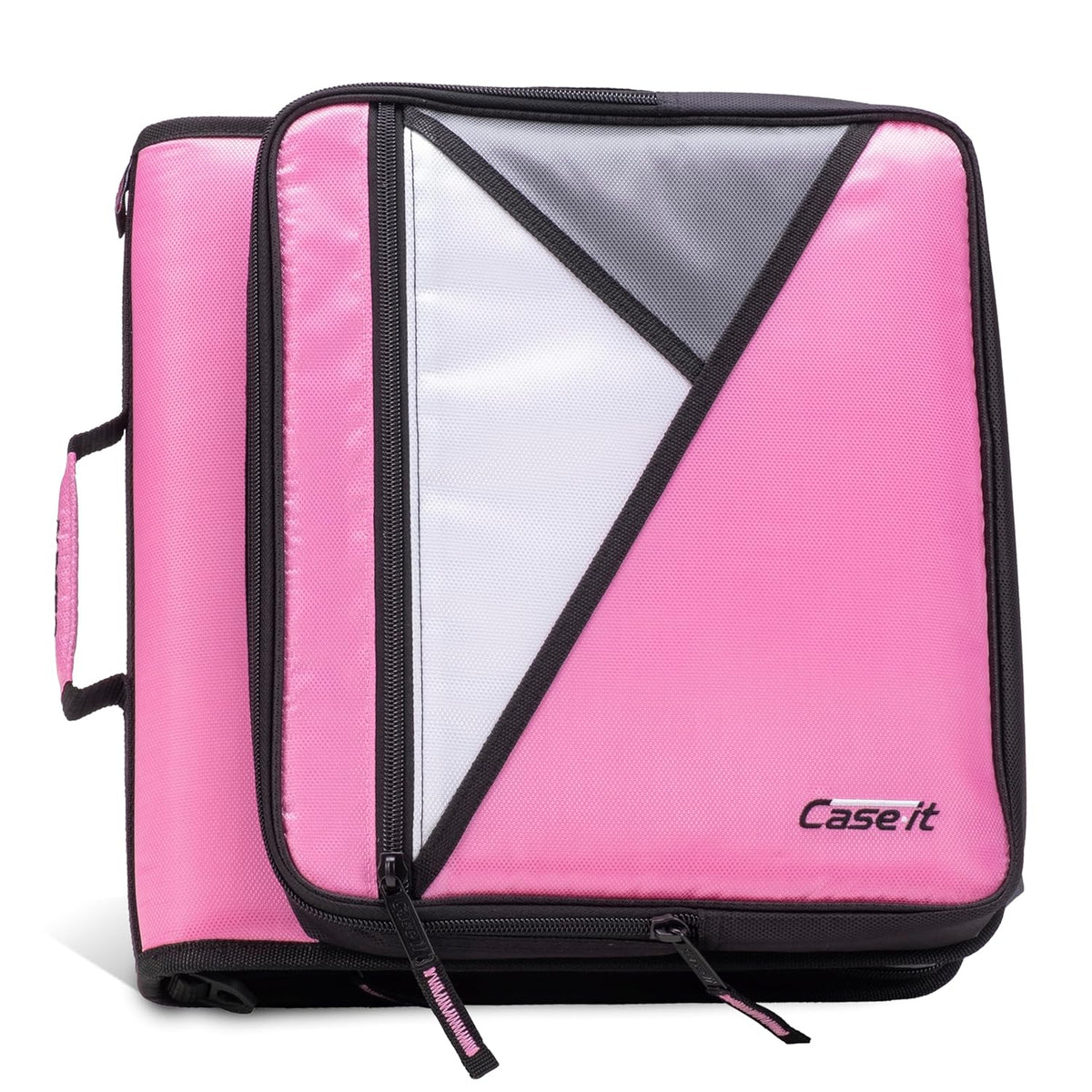 School Zipper Binder | 2" O-Rings | 400-Sheet | LT-007 Light Pink