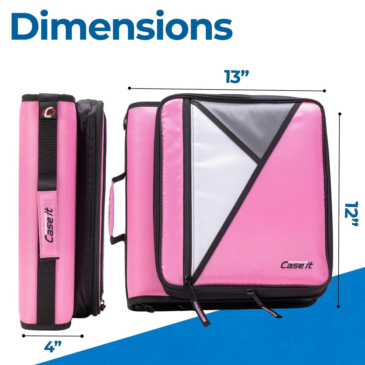 School Zipper Binder | 2" O-Rings | 400-Sheet | LT-007 Light Pink