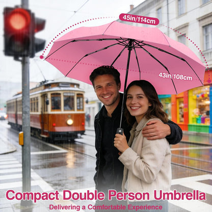 Travel Umbrella Compact - 10 Ribs Portable Collapsible Umbrellas for Rain Windproof - Paraguas Automatic Small Folding Umbrella Lightweight Packable Umbrella for Women Men
