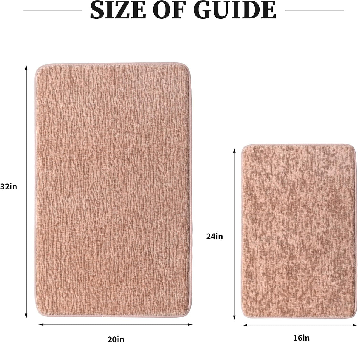 Bathroom Rug Set 2 Piece, Memory Foam Pink Bath Mat Set Non-Slip Quick Dry Bath Mats for Bathrooom
