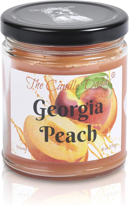 Georgia Peach - Southern Peach Fruit Scented Melt- Maximum Scent Wax Jar Candle- 6 Ounces- Gift for Women, Men, BFF, Friend, Wife, Mom, Birthday, Sister, Daughter, Anniversary