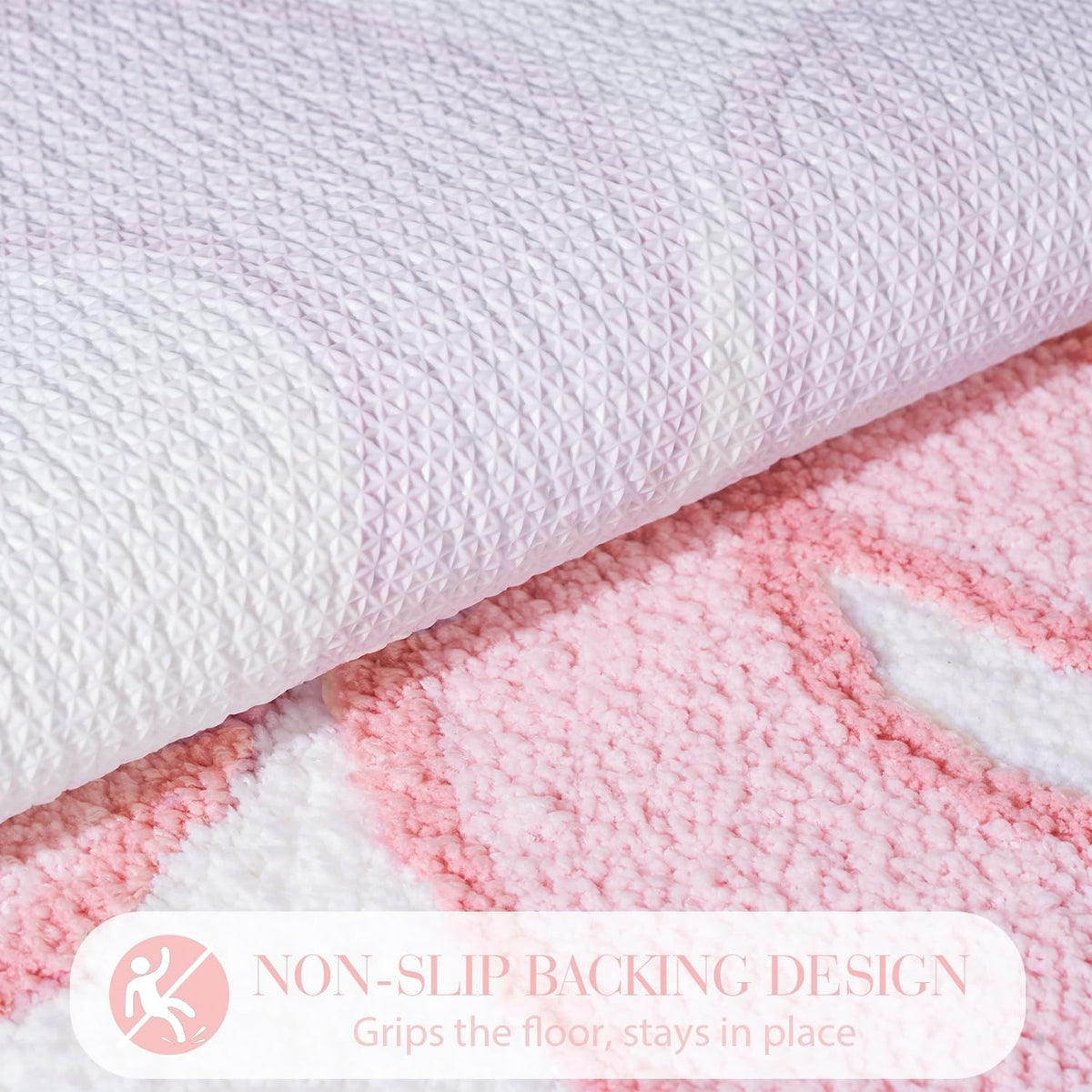 Pink Bow Shaped Bathroom Rugs, Small Cute Bath Mat Non Slip, Microfiber Aesthetic Trendy Funky Fun Preppy Girly Rug, Coquette Bow Decor for Girls Kids Bedroom, Nursery Room, Vanity, 18" x 27"