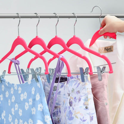 10 Pack Clothes Hangers with Clips Pink Velvet Hangers use for Skirt Hangers Clothes Hanger Pants Hangers Ultra Thin No Slip