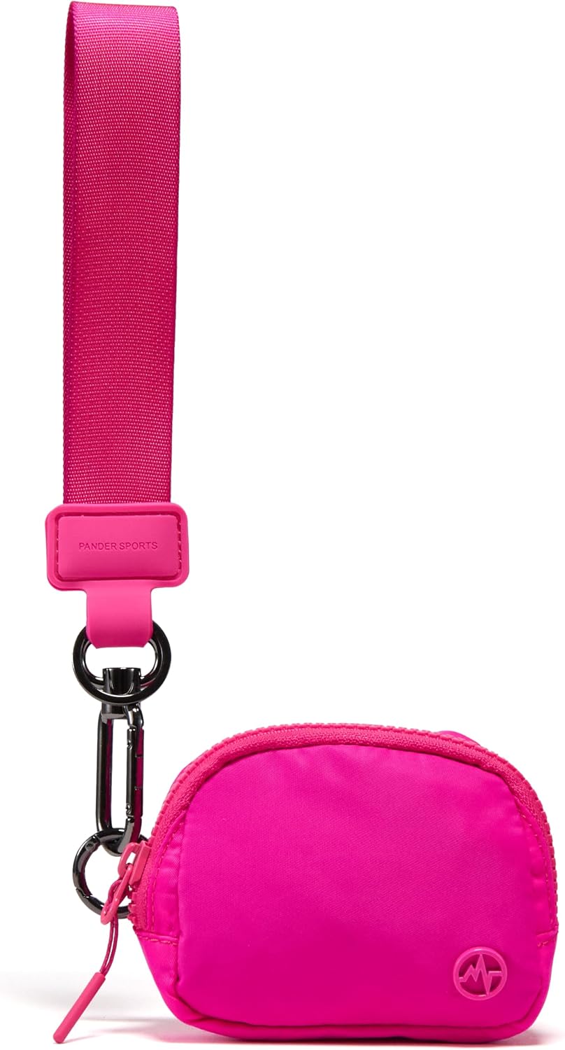 Wrist Strap & Mini RFID Blocking Wallet Combo – Stylish, Compact, and Versatile Accessory Set - Sonic Pink