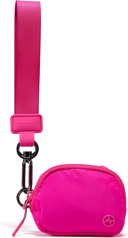 Wrist Strap & Mini RFID Blocking Wallet Combo – Stylish, Compact, and Versatile Accessory Set - Sonic Pink