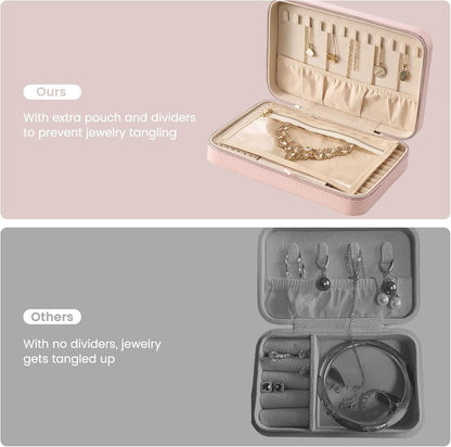 Travel Jewelry Case for Women Girls -Large, Pink