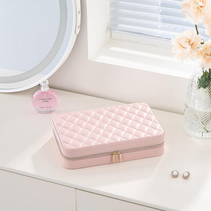 Travel Jewelry Case for Women Girls -Large, Pink