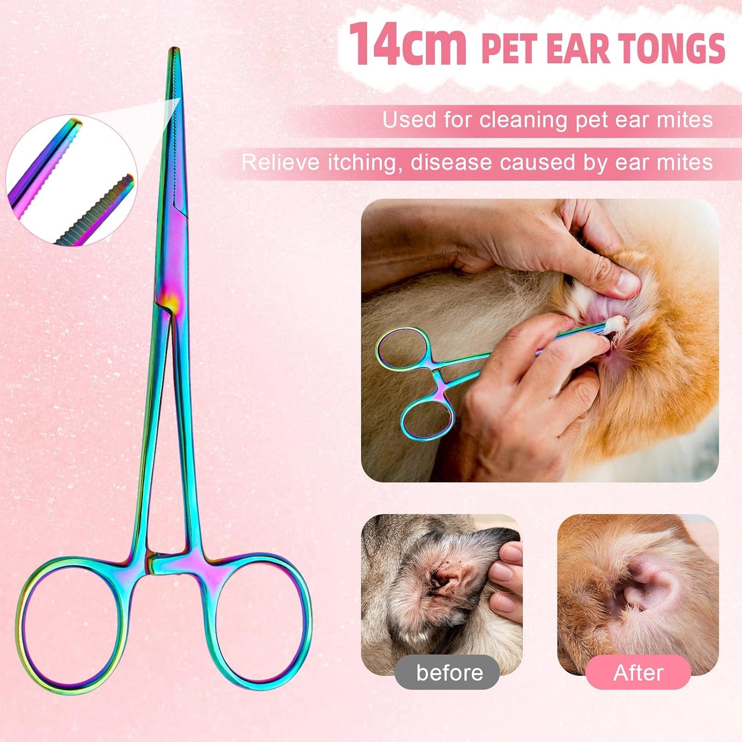 Dog Grooming Scissors,Rainbow Curved Chunkers Shears with Safety Round Tips,Sharp and Durable 6 in 1 Dog Scissors for Grooming