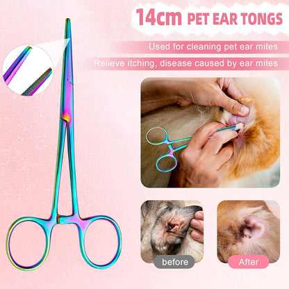 Dog Grooming Scissors,Rainbow Curved Chunkers Shears with Safety Round Tips,Sharp and Durable 6 in 1 Dog Scissors for Grooming