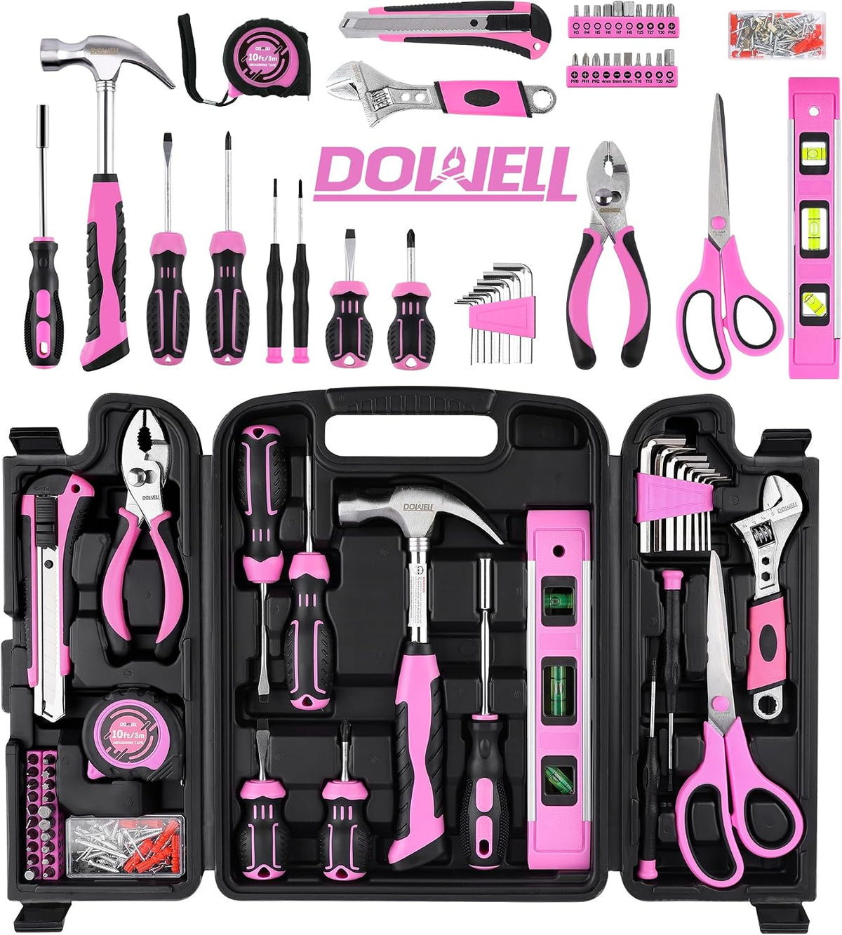 123-Piece Pink Home Repair Tool Kit for Women & Girls