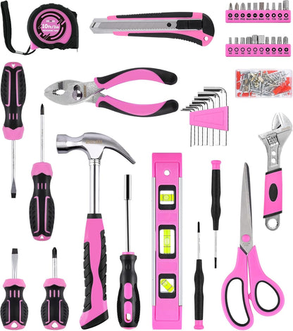 123-Piece Pink Home Repair Tool Kit for Women & Girls