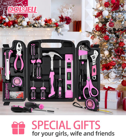 123-Piece Pink Home Repair Tool Kit for Women & Girls