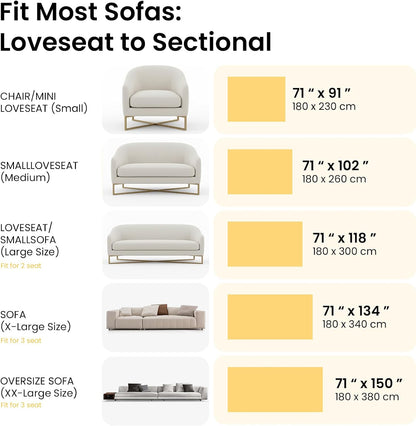 Couch Cover Blanket - Thick Chenille Sofa Cover Protector for Large Couch, Washable Slip Sofa Throw for Dogs, Pets, Cats, Chairs, Cushions & Sectional Seats (71 x 150, Light Pink)