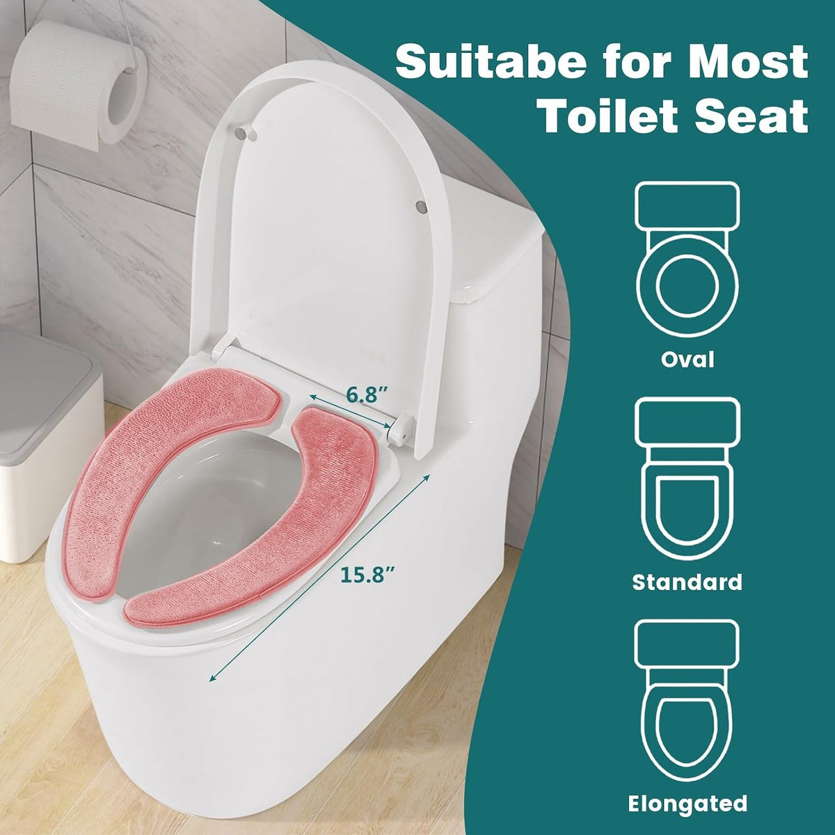 Toilet Seat Cover with Memory Foam, Toilet Seat Cushion for Bathroom