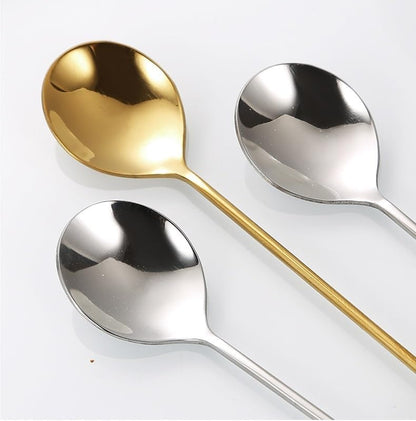 Silverware Set, 1/4/6/8pcs Creative Stainless Steel Spoon Dessert Spoon Cartoon Coffee Spoon Wedding Souvenir Tableware, Home Flatware Set(Pink,4 Pieces)