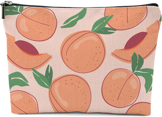 Aesthetic Peach Makeup Bag, Peach Lovers Gifts Cosmetic Bag Fruit Travel Pouch, Friendship Gifts for Women Girls Daughter Sisters Coworker Best Friends Bestie Graduation Birthday Gifts