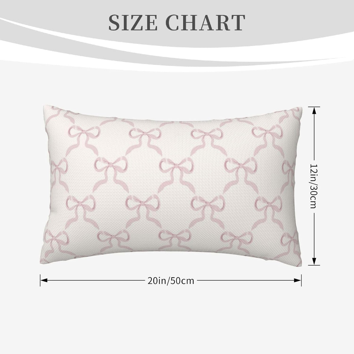 Pink Bow Pillow Covers Cream Ribbon Bow Decorative Throw Pillows Covers 12x20 Inch Set of 2 Bowknot Lumbar Pillow Cover Cushion Cover for Couch Sofa Bedroom