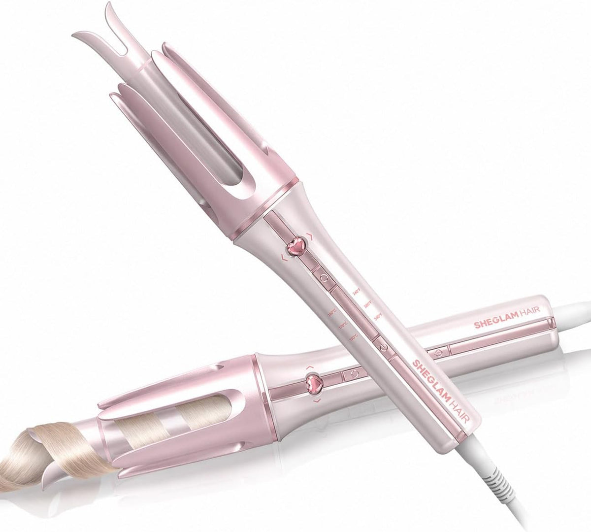Pink Curling Iron Automatic Gift for Woman (Pink, 1 inch)