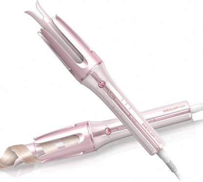 Pink Curling Iron Automatic Gift for Woman (Pink, 1 inch)