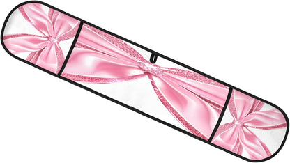 Pink Bow Double Oven Mitt, Heat Resistant Cotton-Lined Oven Gloves, Non-Slip Kitchen Mittens for Baking & Grilling, Kawaii Bow Tie