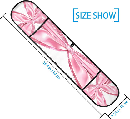 Pink Bow Double Oven Mitt, Heat Resistant Cotton-Lined Oven Gloves, Non-Slip Kitchen Mittens for Baking & Grilling, Kawaii Bow Tie