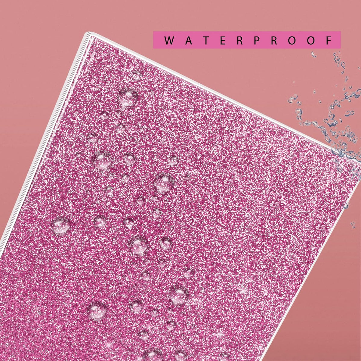 3 Ring Binder, Glitter 1 Inch Organizer (10.5'' x 11.5'') Holds 8.5'' x 11''Letter Size 300 Pages, Waterproof Durable View Binder, 1 Pack, Pink