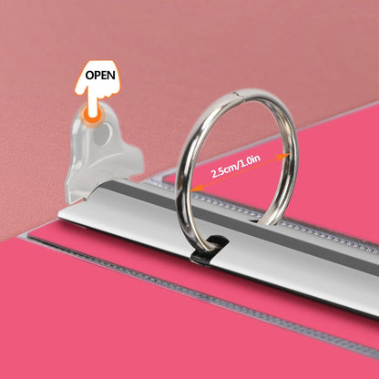 3 Ring Binder, Glitter 1 Inch Organizer (10.5'' x 11.5'') Holds 8.5'' x 11''Letter Size 300 Pages, Waterproof Durable View Binder, 1 Pack, Pink