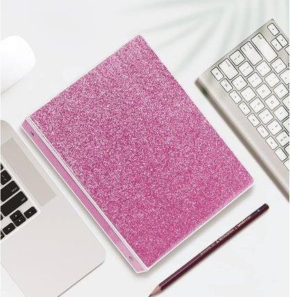 3 Ring Binder, Glitter 1 Inch Organizer (10.5'' x 11.5'') Holds 8.5'' x 11''Letter Size 300 Pages, Waterproof Durable View Binder, 1 Pack, Pink