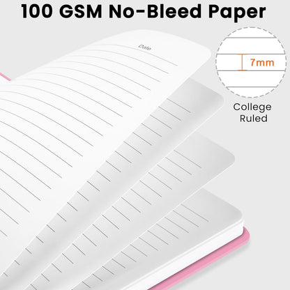 Lined Spiral Journal Notebook, A5 College Ruled Notebook for Note-Taking