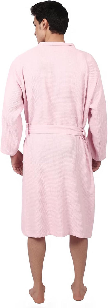 Women's Waffle Bathrobe – 100% Cotton, Lightweight & Absorbent, Spa Robe, Hotel & Lounge Robe