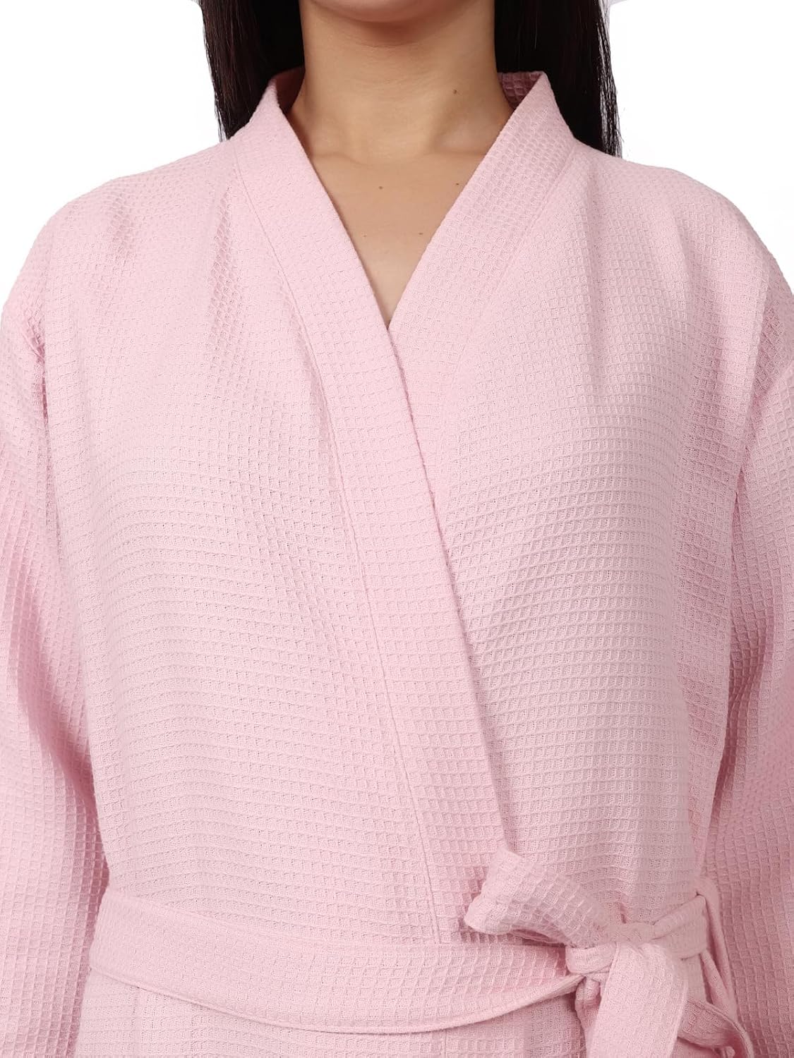 Women's Waffle Bathrobe – 100% Cotton, Lightweight & Absorbent, Spa Robe, Hotel & Lounge Robe