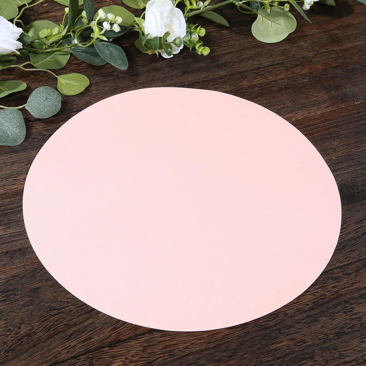 50 Pack 13 Inch Round Pink Paper Placemats – Elegant Disposable Lace Cut Table Mats for Wedding Reception Banquet Party Catering Events