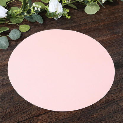 50 Pack 13 Inch Round Pink Paper Placemats – Elegant Disposable Lace Cut Table Mats for Wedding Reception Banquet Party Catering Events