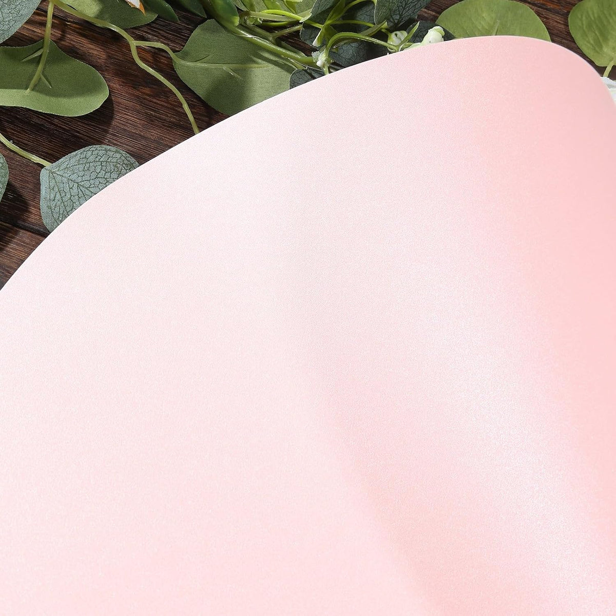 50 Pack 13 Inch Round Pink Paper Placemats – Elegant Disposable Lace Cut Table Mats for Wedding Reception Banquet Party Catering Events