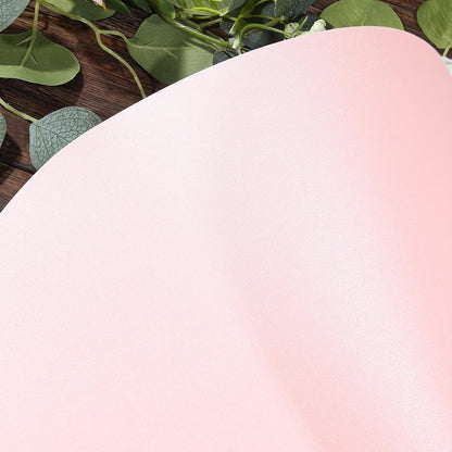 50 Pack 13 Inch Round Pink Paper Placemats – Elegant Disposable Lace Cut Table Mats for Wedding Reception Banquet Party Catering Events