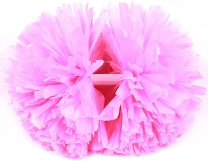 2 Pcs Cheerleading Pom Poms for Kids Adults, Rainbow Cheer Poms with Baton Handle for Team Spirit Cheering Dance School Sport Games Competition(Color:Pink Matte)